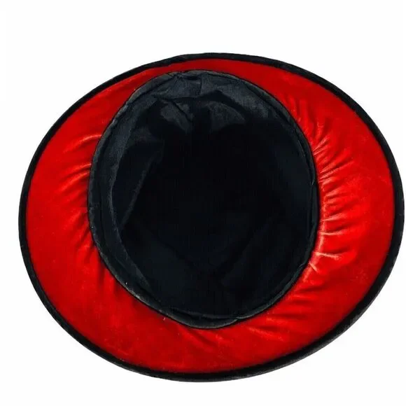 Antique Victorian Edwardian 1900s Black Velvet Wire Frame Slouchy Bow Top Hat